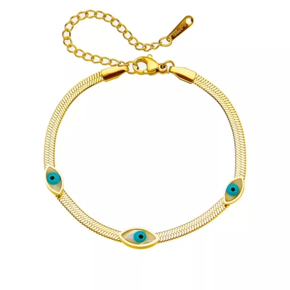 18K Gold Plated Evil Eye Bracelet - Picture 2 of 5